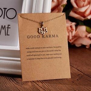🎉 New Lotus Flower Good Karma Gold Necklace